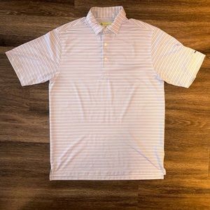 Donald Ross Golf Polo - White Striped - Medium